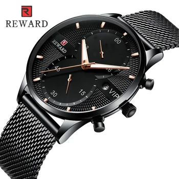 

REWARD Fashion Men Watches Male Top Brand Luxury Quartz Watch Men Casual Waterproof Dress Wristwatch Black Relogio Masculino New