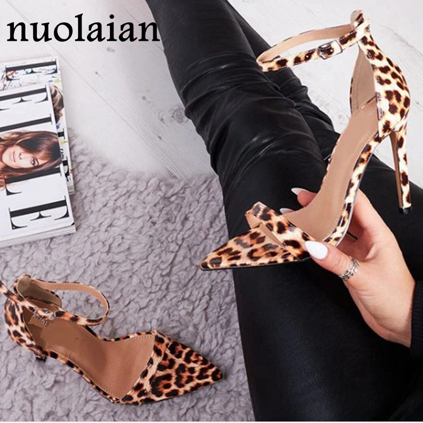 leopard patent heels