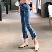 Женские Новые Элегантные винтажные женские джинсы Femme в Корейском стиле тонкие винтажные облегающие с высокой талией эластичные женские узкие джинсы QH207