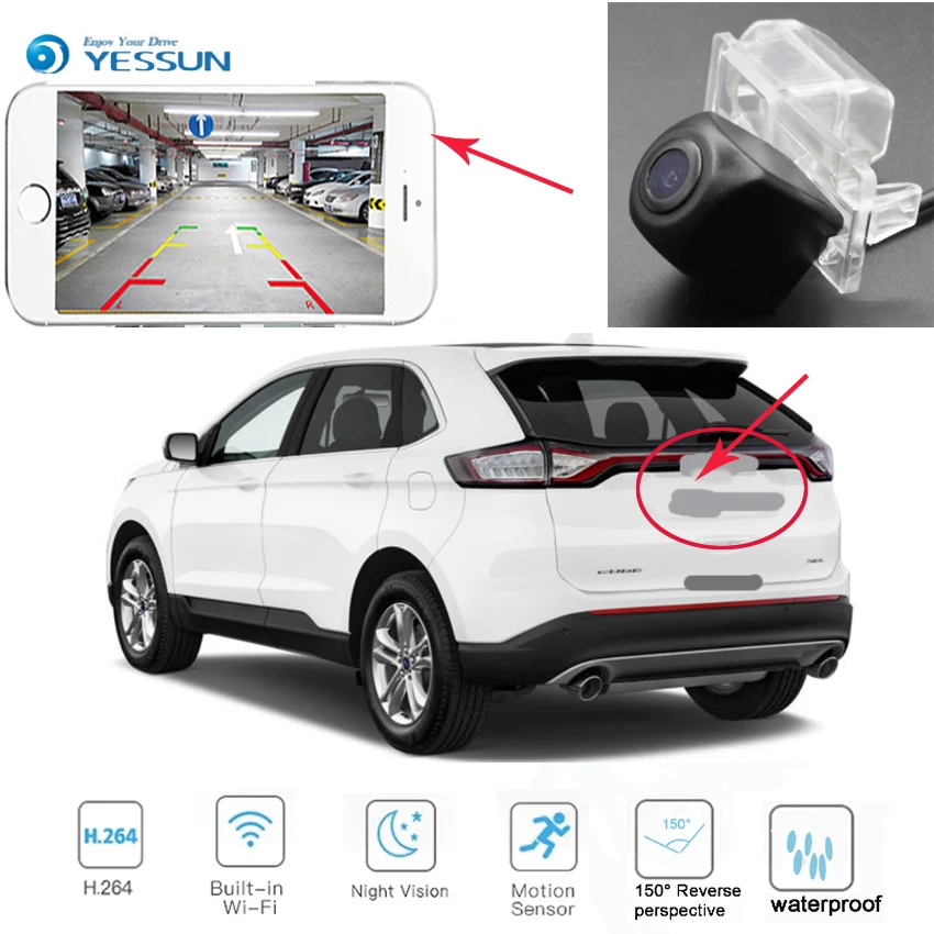 YESSUN новая Автомобильная камера заднего вида для Ford Fiesta 2006 ~ 2014 CCD ночного видения