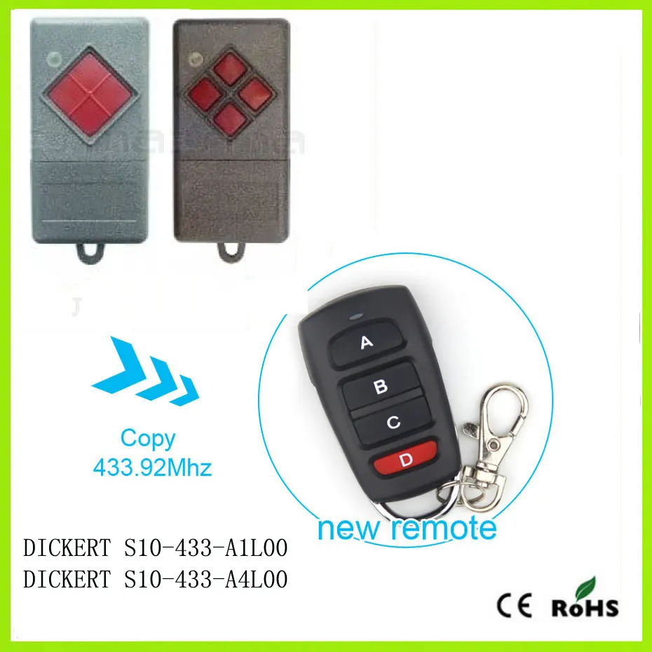 

DICKERT S10-433-A1L00 Replacement Compatible remote control DICKERT S10-433-A4L00