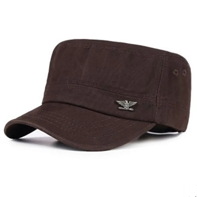 XdanqinX летние мужские шапки из хлопка в стиле милитари, Повседневная модная Балаклава, плоская кепка, регулируемый размер, винтажные шапки для папы - Цвет: coffee