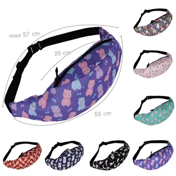 

Unisex Fanny Packs Canvas Cartoon Casual Sports Pockets Shoulder saszetka na biodra women belt bag men marsupio uomo bel cantasi