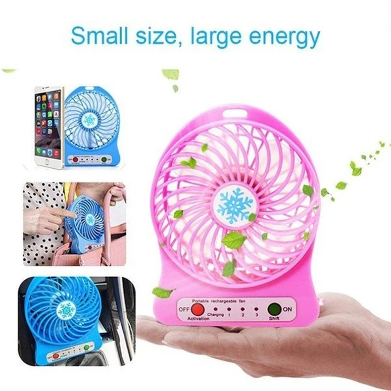 

Min Fan Portable Air Conditioner Air Cooler Table Small Handheld Fan Desk Electric Hand Usb Table Room packing without battery