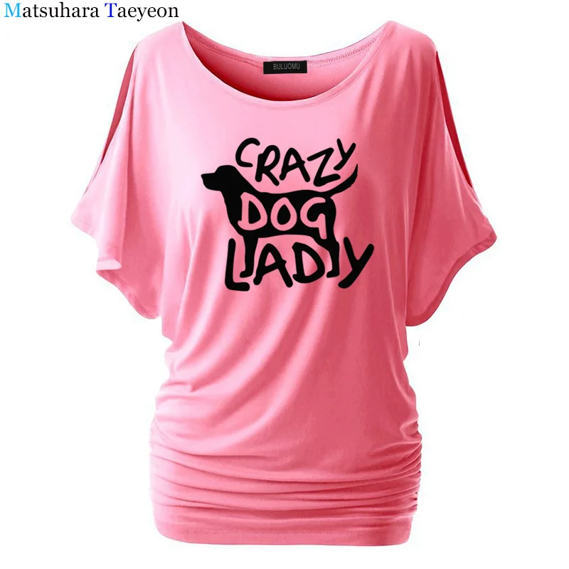 Модная женская футболка с надписью Crazy Dog Lady Повседневная хлопковая хипстерская