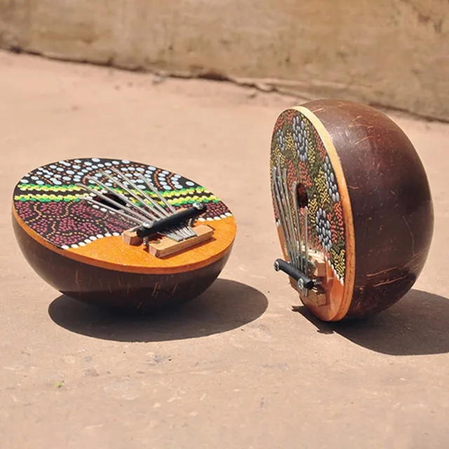 Coconut Shell 6 Key Kalimba African Mbira Finger Thumb Piano Percussion Keyboard Musical Instruments Kalimba