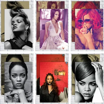 

Rihanna /kraft paper/Wall stickers/cafe bar poster/Retro Poster/decorative painting