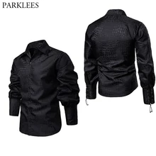 Мужская средневековая Пиратская рубашка Ренессанса, новинка, наёмник, шотландский бандаж, широкие манжеты, сорочка, Homme, викторианский стиль, стимпанк, одежда