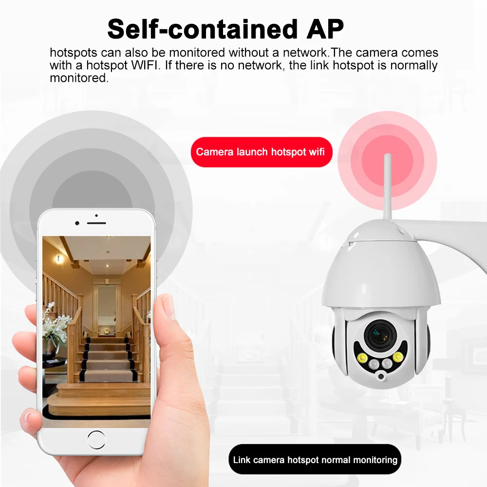 Беспроводная скоростная купольная камера видеонаблюдения 1080P Wi Fi инфракрасная ip