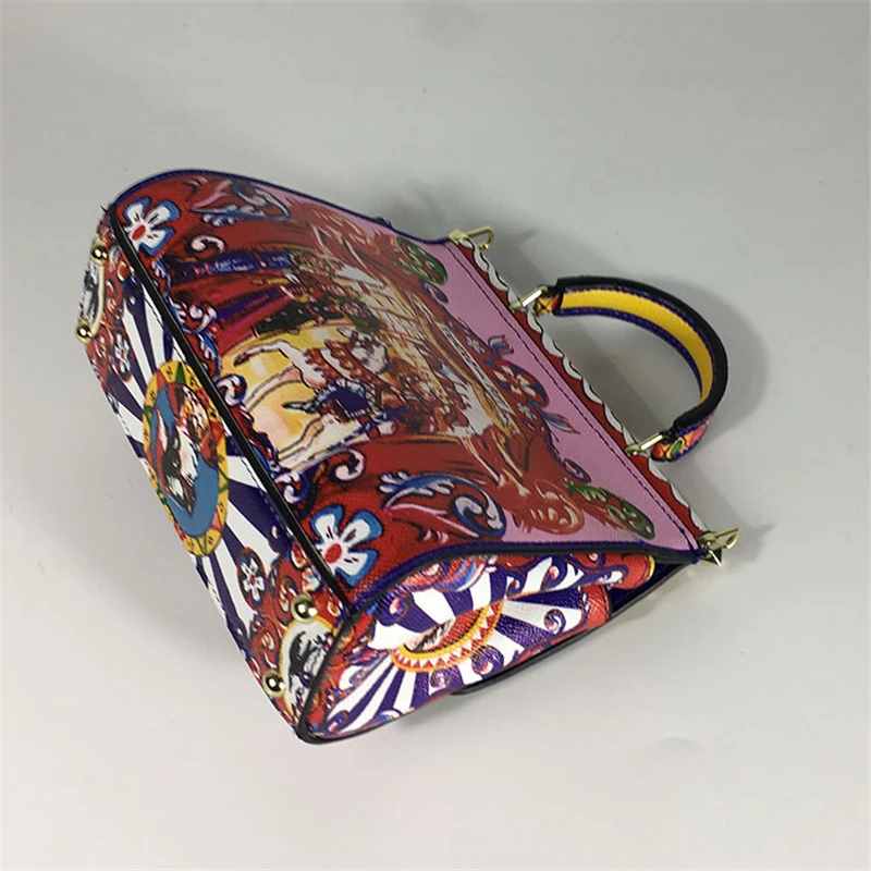 Serrure Sacs Véritable Et Imprimé genuine En Nouvelle Leather pu Épaule Sac Main Leather Dames D'impression Genuine À Européen Américain 2018 Couvrant Leather Couleur Cuir Skew Rétro Z785xw0zBq