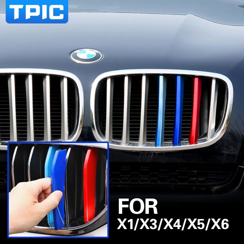 TPIC ABS 3D M Стайлинг передняя решетка обшивка полоски наклейки для автомобиля BMW F15 F16