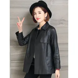 Для женщин пальто из настоящего меха пояса из натуральной кожи куртка женская одежда 2019 100% овчины пальто весна корейский винтаж элегантная