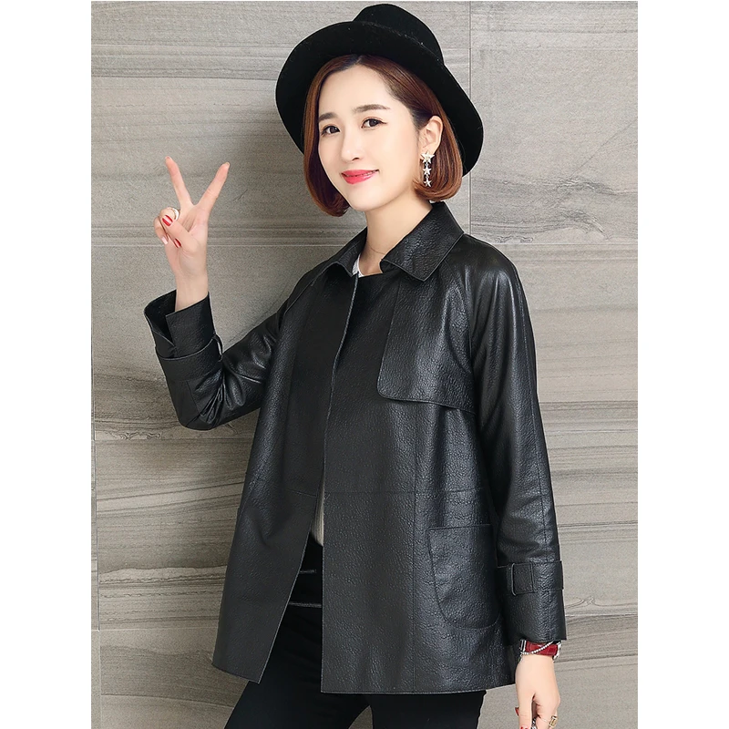 

Women's Fur Coat Real Genuine Leather Jacket Women Clothes 2019 100% Sheepskin Coat Spring Korean Vintage Elegant Outwear ZT2304