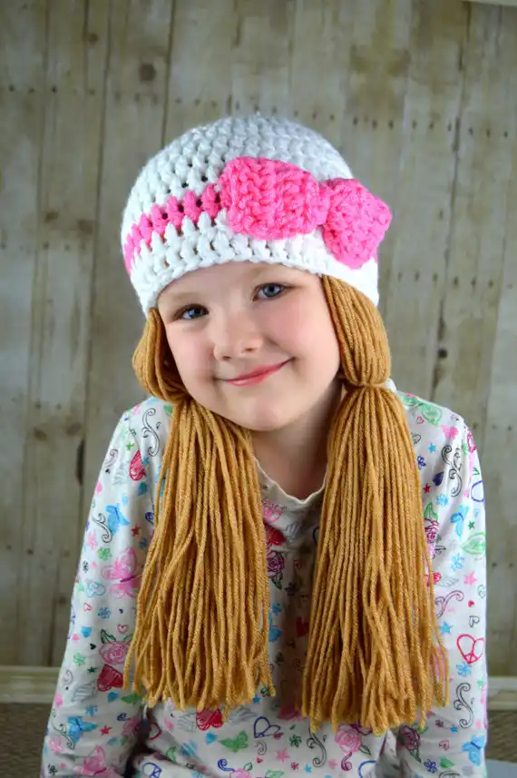 Baby Photo Prop Handmade Crochet Yarn Hat Hair Wig Baby Kids