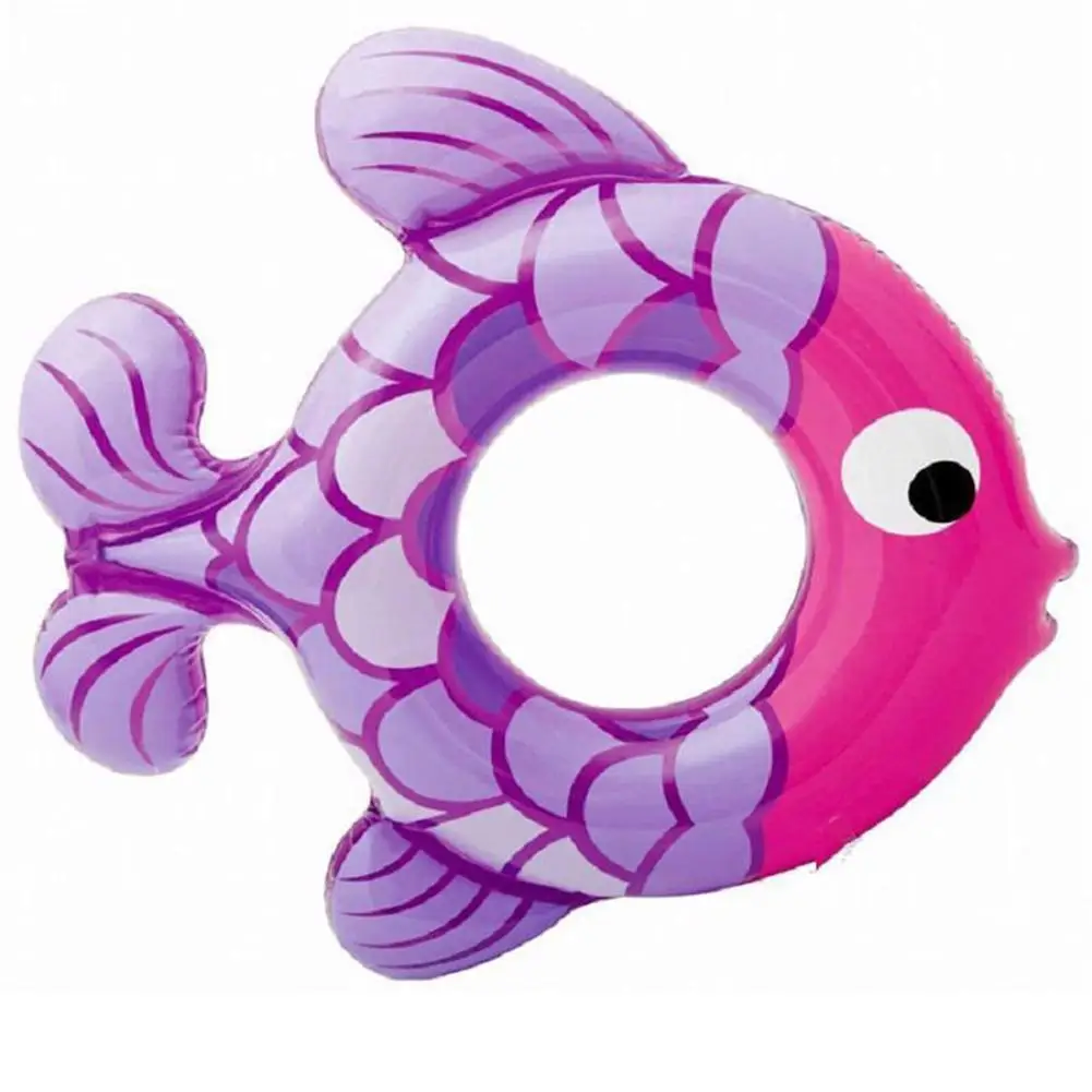 Детская рыбка надувной плавающий круг младенческой подмышки плавающий плавательный ming кольцо для детей плавательный бассейн аксессуары круг для купания надувной - Цвет: Фиолетовый