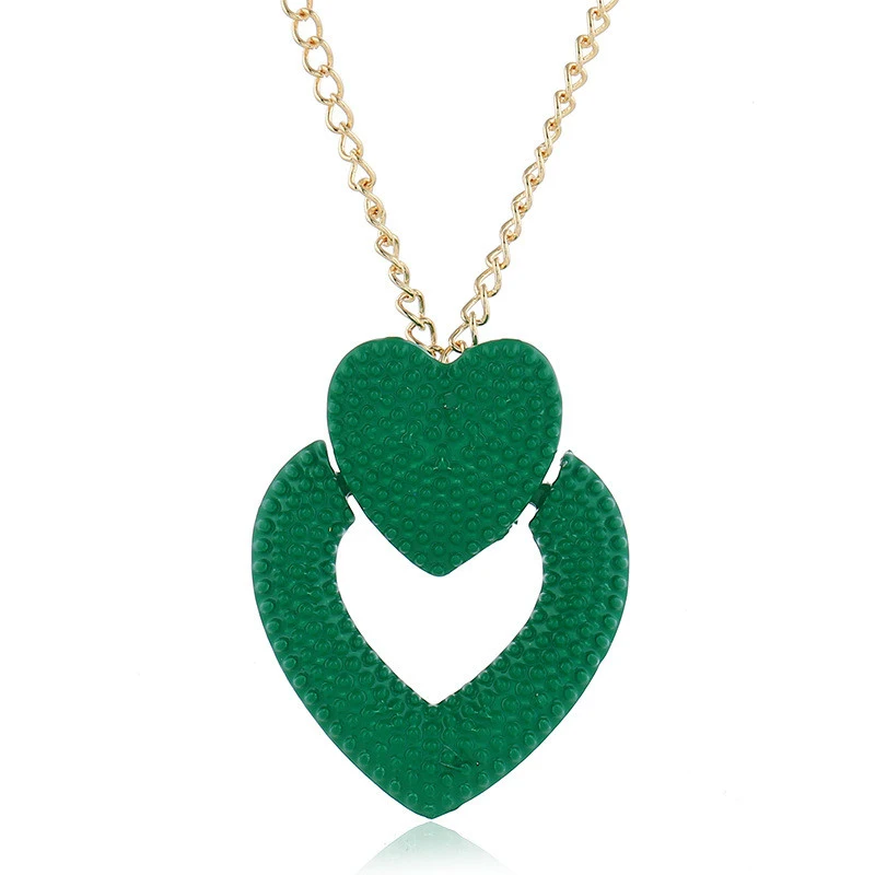 LZHLQ металлический кулон ожерелье для женское длинное ожерелье - Окраска металла: Green ai xin