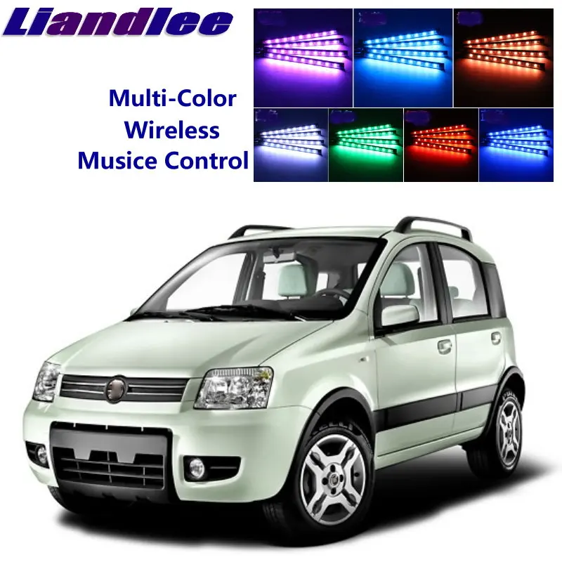 LiandLee Car Glow Interior Floor Decorative Atmosphere Seats Accent Ambient Neon light For Fiat Panda 169 319 2003~2019