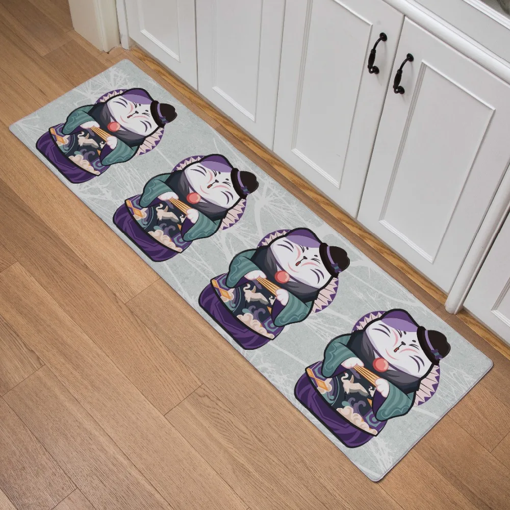 

Cartoon Lucky Cat Welcome Modern Home Decoration Kitchen Carpet Living Room Corridor Bathroom Door Mat Non-slip Floor Mat 150cm