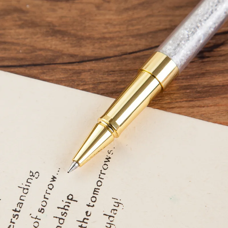 Новинка 2017 перьевая ручка с кристаллами и бриллиантами золото серебро офисный