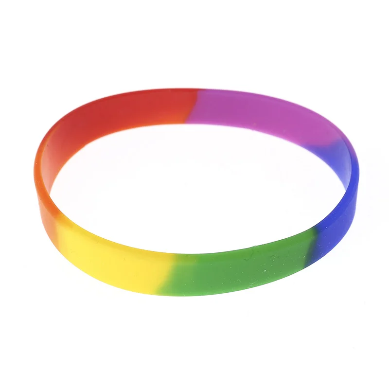 Bracelet Wristband 6 segmented colors rainbow silicone wristband