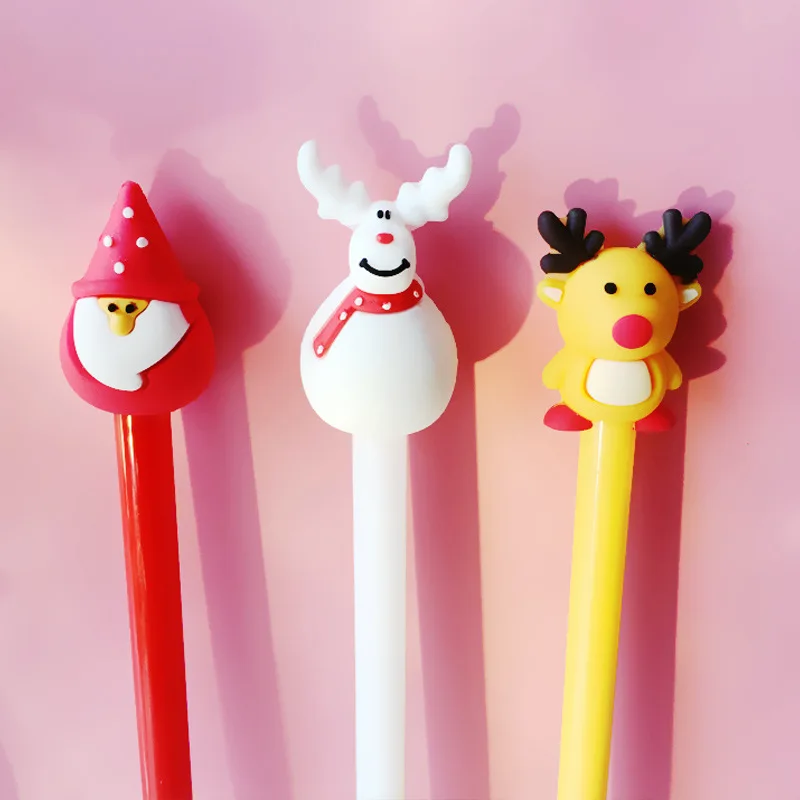 

3 pcs Merry christmas gel pen Snowman happy Deer Black color ink pens for writing gift Stationery Office School supplies FB064