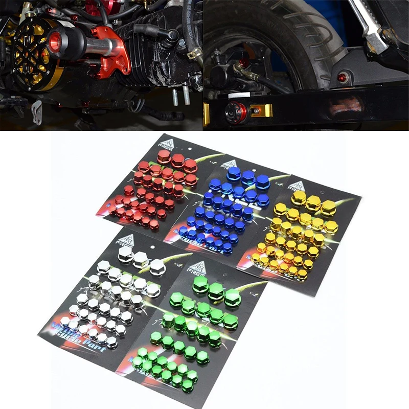 New Arrival 30pcs Motorcycle Screw Nut Bolt Cap Cover Decoration Centro Motorbike Ornamental Mouldings For Yamaha Kawasaki Honda