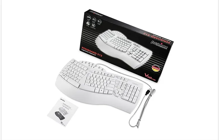 Perixx PERIBOARD 512II эргономичный Разделение Клавиатура проводная USB дизайн