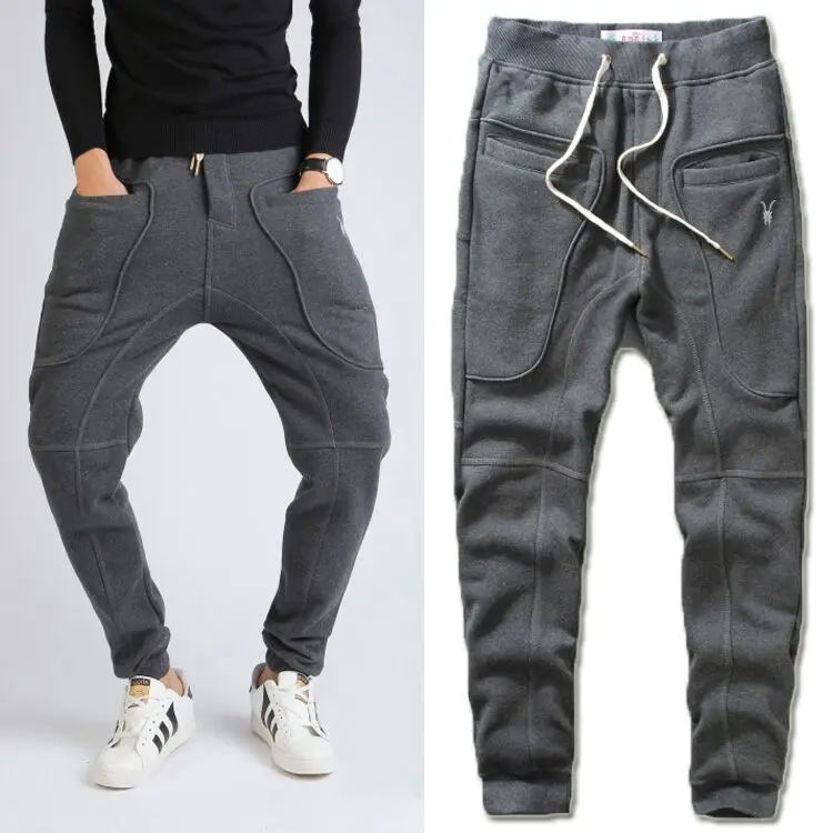 

Homedress leisure cottom pants slim sweatpants mens sportswear tied bottoms trousers big pockets soft clothing man