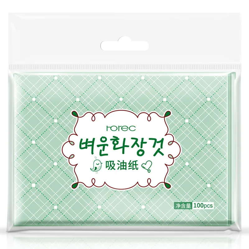 100 листов/упаковка Зеленый чай масло для лица промокающие листы бумага очищающее масло для лица контроль впитывающая бумага красота макияж матовые инструменты - Количество: 100pcs