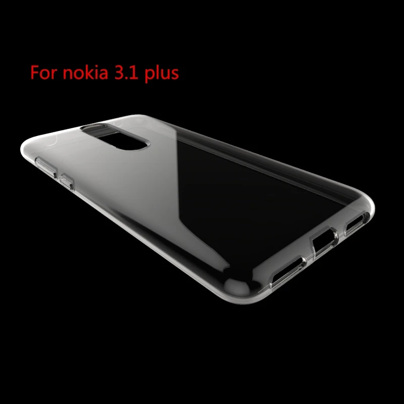 

100pcs/lot transparent smooth Soft TPU Cover Case for Nokia 3.1 Plus
