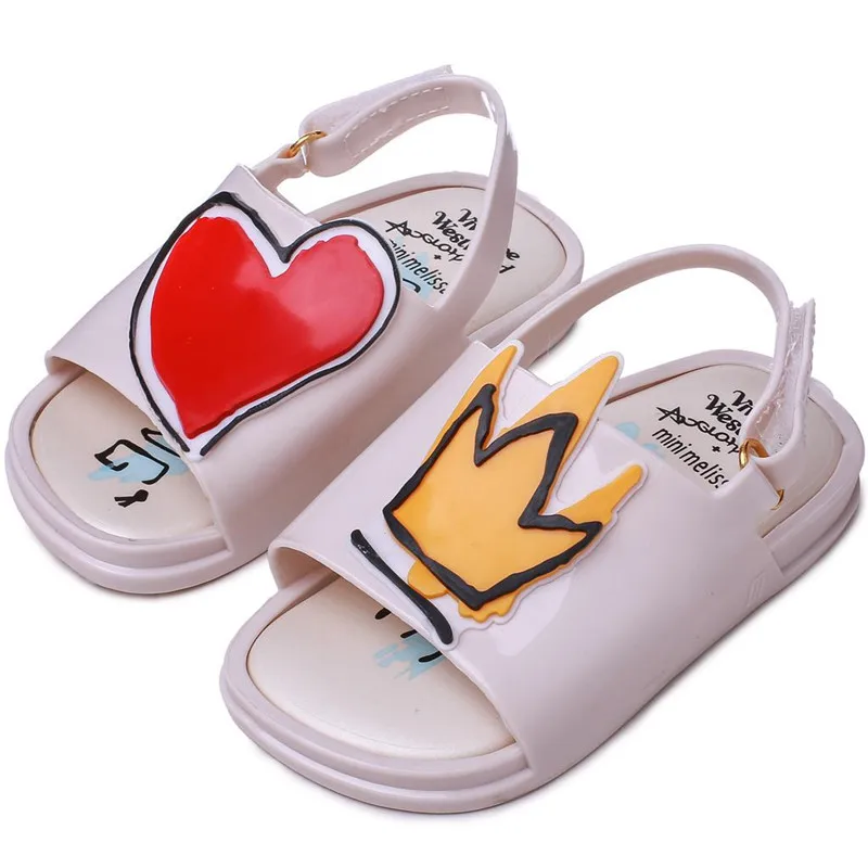 

Girls Sandals Baby Children New Crown&Love Pattern Open-toed Shoes Mini Shoes Melissa Girl Infant Kids Beach Sandals Breathable
