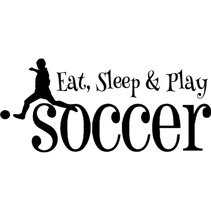 22.9CM*10.4CM Eat Sleep Play Soccer Decal Bumper Sticker For Car Stickers Motorcycle Stylings Black/Sliver C8-0873 | Автомобили и