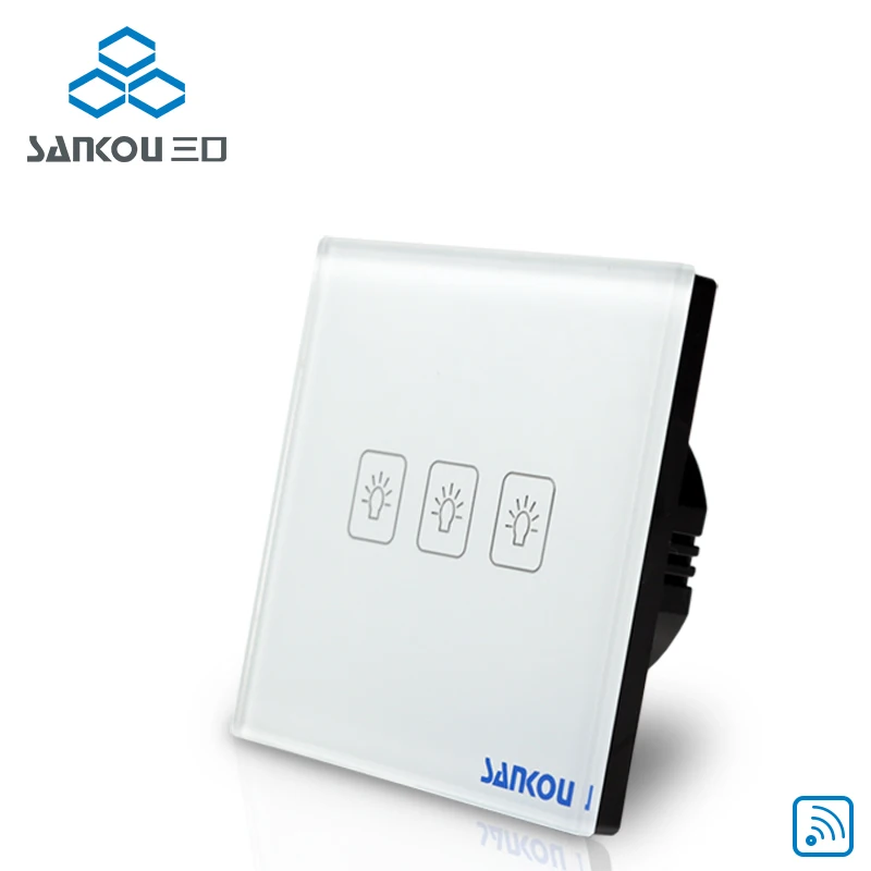 2016 Home automation remote control touch light switch wall switched EU standard 3gang white
