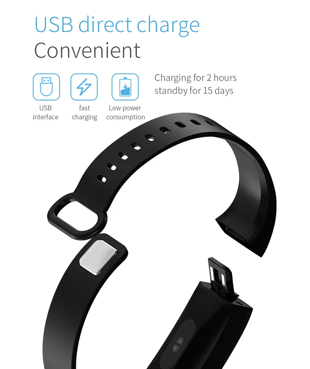 Banda inteligente Pulseira Pedômetro de Fitness Monitor