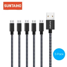 Suntaiho 2.4A Micro USB Cable for Android Phone USB Cable 5Pack Fast Charging Data Cable Micro USB for Samsung Huawei LG Meizu Suntaiho 2.4A Micro USB Cable for Android Phone USB Cable 5Pack Fast Charging Data Cable Micro USB for Samsung Huawei LG Meizu