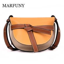 

MARFUNY Fashion Saddle Woman Shoulder bags Vintage Patchwork PU Leather Crossbody Bag New Casual MINI Pu Leather Female Bag Sac