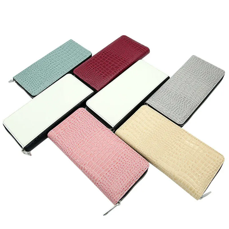 

sublimation blank long style wallets purse with zipper crocodile skin and snake skin wallet consumable 5pcs/lot new arrival