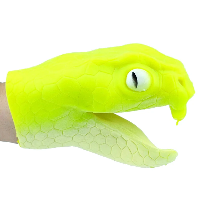 Soft vinyl TPR PVC snake hand puppet animal head hand puppets kids Toys gift 