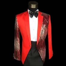 Размера плюс мужские палетные костюмы с блестками светильник облегающие Свадебные платья ведущее выступление мага шоу мужской певец костюм торжественное платье