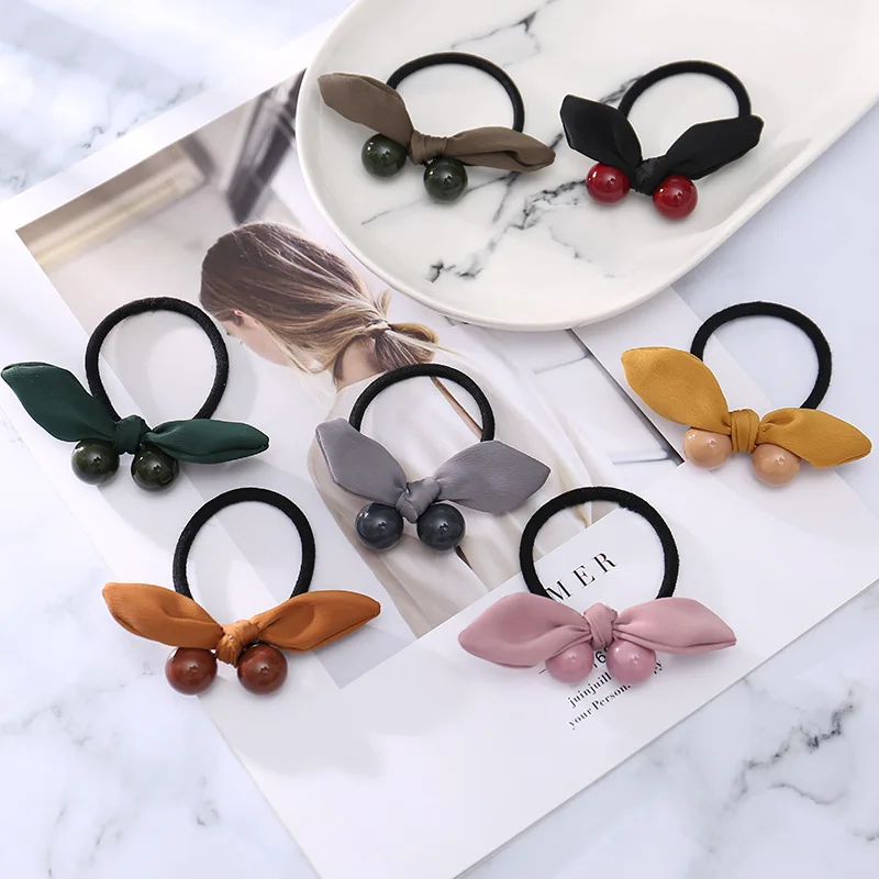 

1PCS Lovely Bow Ball Elastic Hair Bands Toys For Girls Handmade Bow Headband Scrunchy Kids Hair Accessories For Womens