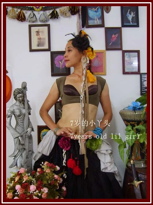 

Modal cotton Belly dance chest short sleeve top A07-12