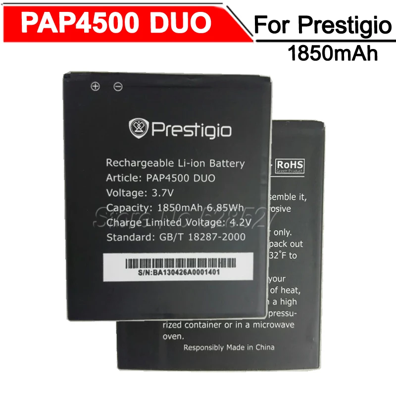 Prestigio MultiPhone PAP4500 DUO 4500 1850 мАч высокое качество Мобильный телефон мА/ч. аккумулятор