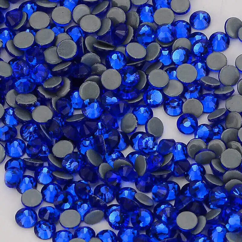

Sapphire FlatBack Glass Hot Fix Rhinestones Hot-Fix Crystal Stones For Clothes