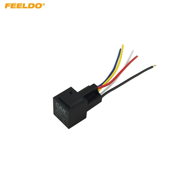 feeldo 10pcs 12v 40a car auto 5 wire terminal relay socket harnessfeeldo 10pcs 12v 40a car auto 5 wire terminal relay socket harness wiring fd 5457