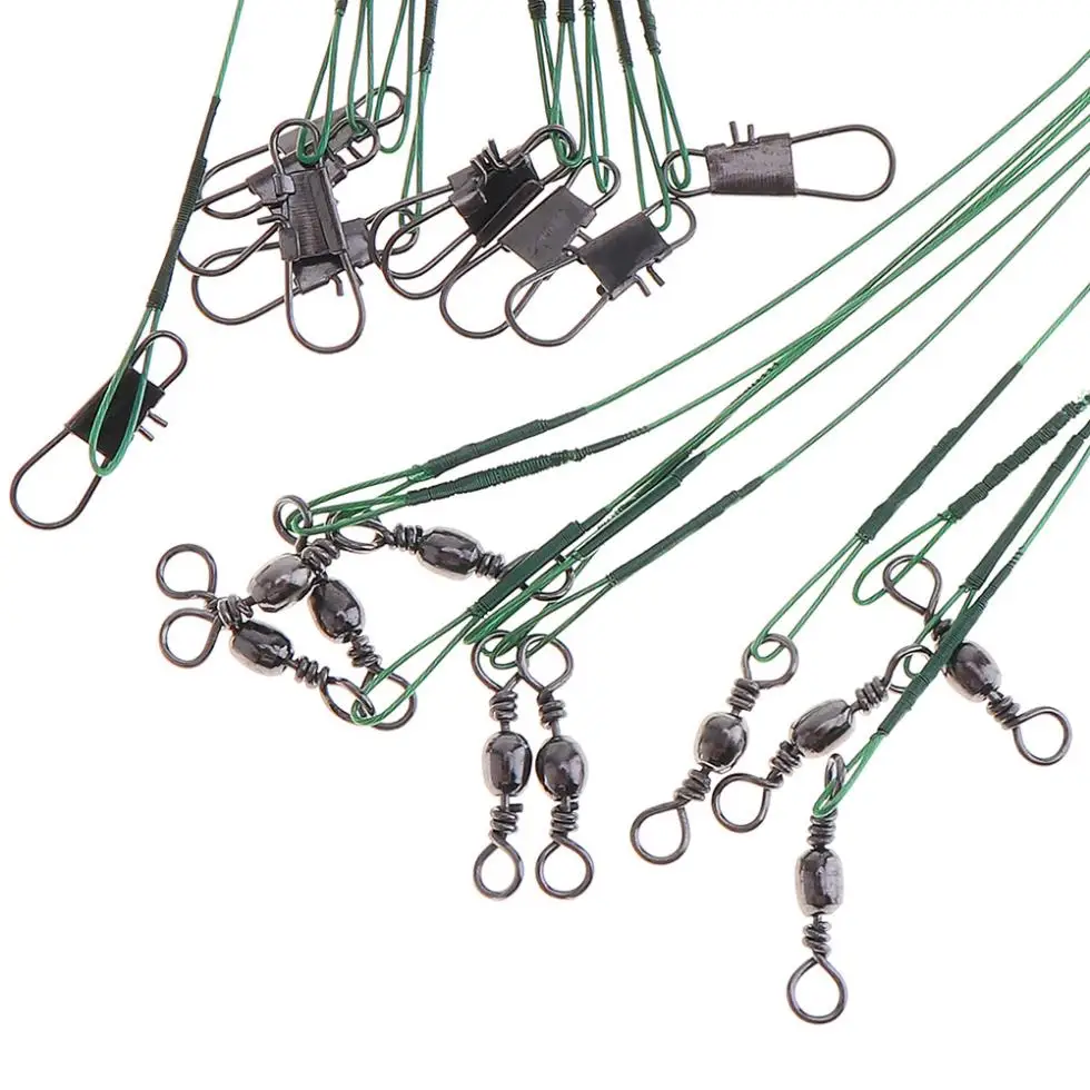 20 шт./лот 15-сантиметровый кабель с защитой укус рыболовные приманки трассировки провода плавающий Канат с b-тип Pin шарнирного соединения и 8-кольца с буквами для рыбалки