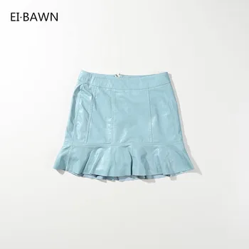 

2020 Autumn Women Shorts High Waist Genuine Leather Skirts Mini Black Red Sheep Skin Leather Skirt Sexy Pencil Skirts Fashion