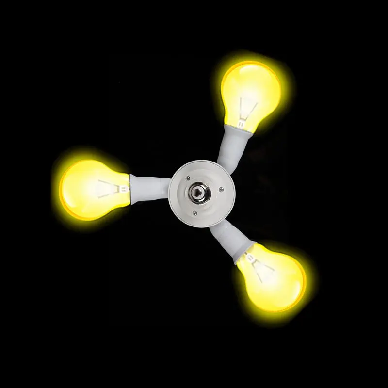 Лидер продаж, 3 в 1 E27 для E27 светодиодный светильник лампы Розетка сплиттер адаптер держатель 90 V-240 V для дома лампы дневного света