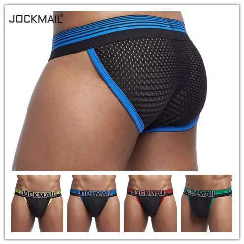 Трусы бикини JOCKMAIL мужские сетчатые пикантное нижнее белье дышащие трусы из