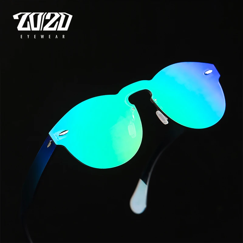 

20/20 Brand Designer Sunglasses Women UV400 Retro Female Round Rimless Glasses Travel Men Eyewear Gafas Ocuols PC1602