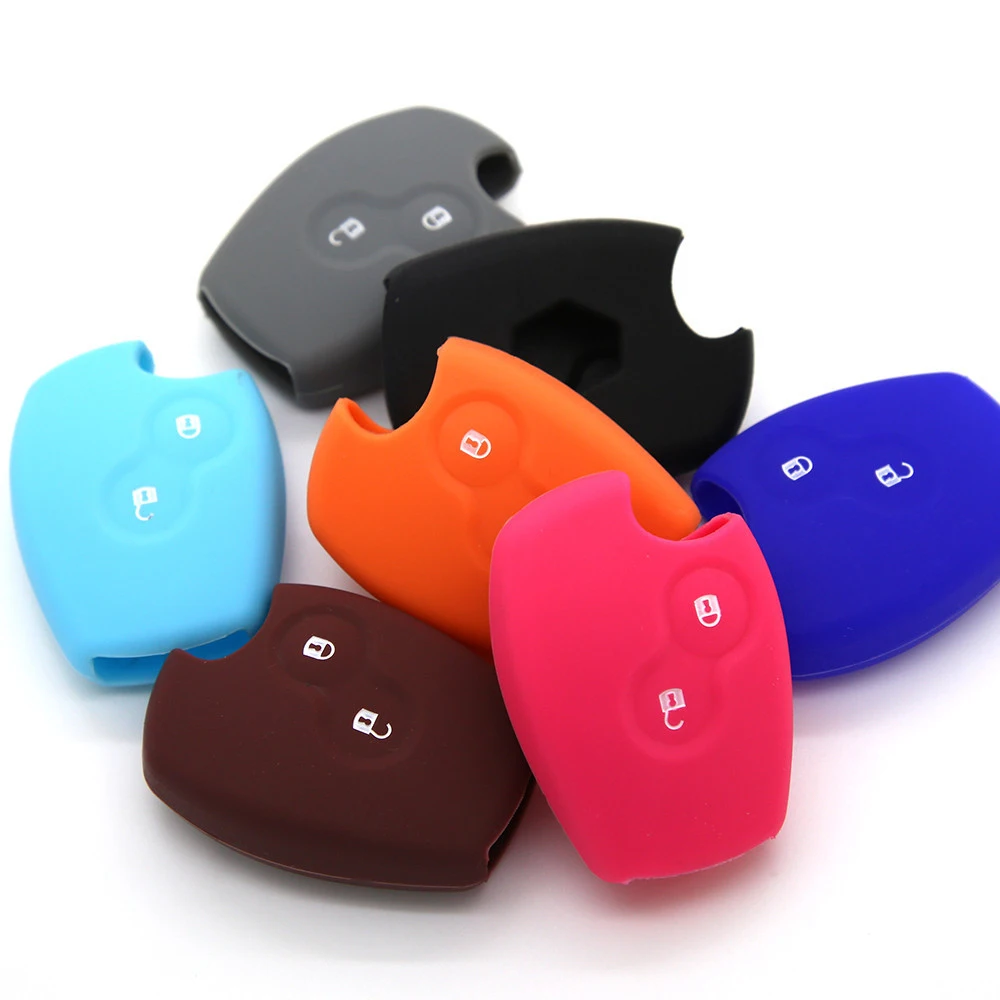 

Car-Styling Silicone Two 2 Buttons Auto Car Key Cover Case Shell For Renault Clio Dacia Logan Sandero Megane Modus Espace Kangoo